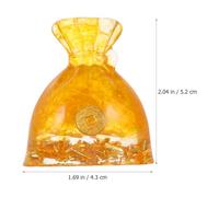 Mipcase Pochette de Fortune en Cristal Jaune Doré Pièces de Monnaie Chinoises Décoration Créative pour Bureau et Maison Ornement Amulette Feng Shui pour Succès et Prospérité Présent