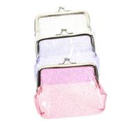 Mipcase Pochette Transparente Porte-Monnaie Set de 3 Fermoir Métal PVC Petit Paquet pour Pièces Clés Écouteurs pour Femmes Filles Rangement Présent
