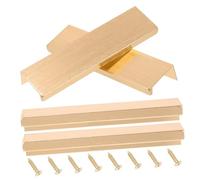 Mipcase Poignées de Tiroir Dissimulées Métal Doré, 4 Pièces, Fixation Encastrée, Bord Arrondi, pour Meuble Cuisine et Placard, Installation Invisible, Espace 96 Mm, Style Moderne