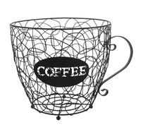 Mipcase Porte-Capsules de Café en Fer Noir Panier Porte-Dosettes à Expresso en Fil Métallique Organiseur de Capsules pour Station Café Support de Rangement Ouvert Cuisine et Comptoir