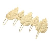 Mipcase Porte-manteau Mural 4 Crochets en Fer Doré Motif Feuilles, Style Nordique, Crochet pour Vêtements et Chapeaux, Cintre Mural Compact pour Chambre et Salon, Fournitures de Rangement