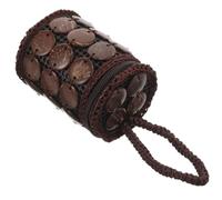 Mipcase Porte-Monnaie à Fermeture Éclair Porte-Monnaie Bohème en Corde et Coque de Fruit Sec, Couleur Coffee, Multifonction, Décoratif, pour Filles et Femme, Petit Paquet à Main Rétro