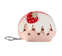 Mipcase Porte-Monnaie Fraise Compact Pochette Zippée, Rangement Pièces et Cartes en PU, Conçu pour Filles Lors de Sorties ou Soirées Entre Amis