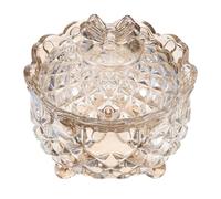 Mipcase Pot Verre Décoratif avec Couvercle Ornement Bonbonnière Verre Sculpté pour Conservation Alimentaire Bocal Hermétique pour Friandises et Snacks