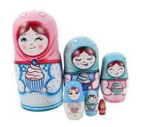 Mipcase Poupées Russes Gigognes Bois Matriochka Russe Peinte Main Ensemble De Poupées Empilables pour Garçon Fille