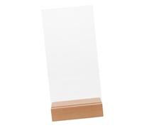 Mipcase Présentoir Menu Table Transparent Acrylique avec Support Bois Porte-affiche Incliné Format Support Polyvalent pour Photos Publicités et Documents de