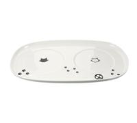 Mipcase Protégez Le Sol du Plateau en Céramique pour Chat Bol d'alimentation pour Animaux de Compagnie Bol à Boire sur Pilotis Porcelaine Style Maison Moderne