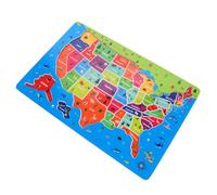Mipcase Puzzle Éducatif Double Face USA et Carte du Monde pour Garçon Fille Puzzle Géographique Au Sol Anglais Jeu Pédagogique pour Garçons et Filles Dès Ans