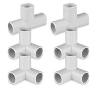 Mipcase Raccord T PE et Raccord Angle Coudé 6 Pièces pour Parc Tout-Petits, Connecteurs Plastiques Adaptables aux Tubes Acier, Accessoires pour Clôture de Sécurité Intérieure Bébé