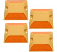 Mipcase Réflecteurs de Route pour Allée 4pcs en Plastique, Accessoires d'Allée à Haute Visibilité, Installation Facile pour Parking et Autoroute, Guidage de Circulation