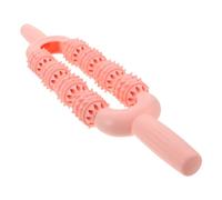 Mipcase Rouleau de Massage pour Jambes à Picots Portable, Bâton de Yoga Relaxant en Plastique Abs Couleur Rose Sakura, 8 Roues pour Récupération Musculaire et Soulagement des Mollets,