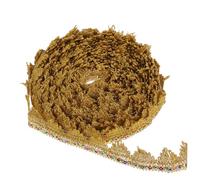 Mipcase Ruban de Dentelle Dorée avec Sequins Bordure Brodée Robuste pour Vêtements Diy Bouquets Floraux et Décorations Festives Trim Polyvalent pour Artisanat et Couture