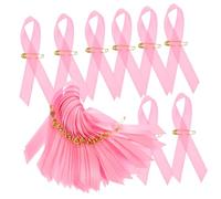 Mipcase Ruban Rose de Sensibilisation au Cancer du Sein avec Épingle Dorée Délicate, 200 Pièces, Léger et Portable, pour Campagne de Prévention Octobre, Accessoires de Soutien Féminins