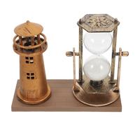 Mipcase Sablier Décoratif Rétro en Plastique Or, Accent de Table Vintage | Style Délicat, Finition Gravée Façon Laiton, pour Coin Contemplation, Table de Chevet, Livres