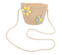 Mipcase Sac Bandoulière Garçon Fille Paille Tissée Mini Sac Seau Textile Durable Adorable pour Fille pour et Plage