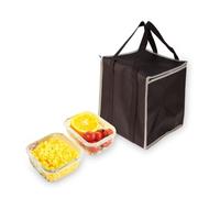 Mipcase Sac Isotherme Non Tissé pour Courses Sac Glacière avec Fermeture Éclair Poignée pour Déjeuner et Aliments Frais