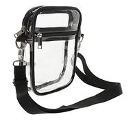 Mipcase Sac Transparent Pochette à Bandoulière pour Téléphone Portable Sac De Rangement Zippé