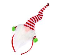 Mipcase Serrage-Tête Blanc Barbe de Père Noël Extensible Accessoire Photo Amusant pour Fête de Noël Coiffure Intéressante et Ornement de Cheveux Créatif Unisexe et Confortable à Porter