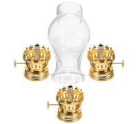 Mipcase Set de Accessoires Lampe à Huile Vintage avec Brûleur Métal Réglable Abat-Jour Verre Petit Modèle Doré pour Lampe à Pétrole et Kérosène