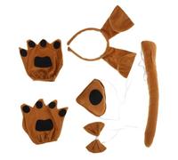 Mipcase Set de Costume Chien pour Garçon Fille Accessoires Cosplay Animaux Comprenant Bandeau Oreilles Queue Nœud Nez et Confortable Facile à Porter Fêtes Halloween et Jeux de Rôle