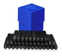 Mipcase Set de Poinçons Chiffres Lettres Acier pour Marquage sur Outils Durables pour Artisans Métallurgistes et Bricolage avec Étui de Rangement Compact