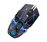Mipcase Souris De Jeu Mécanique Filaire pour Ordinateur Portable, Style Gamer, Revêtement Antitranspirant Peau, Éclairage LED Rvb, Ergonomique, Noire Mate, Usage Gaming Compétitif