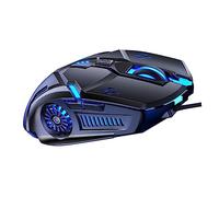 Mipcase Souris Ordinateur Filaire Silencieuse Boutons Mécanique avec Éclairage LED Couleurs Design Ergonomique pour Gaming Et Usage Prolongé Modèle Noir