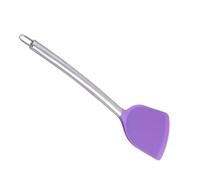 Mipcase Spatule Cuisine Violette Tête en Silicone Résistante à Haute Température, Manche en Acier Inoxydable, Spatule Rigide Antiadhésive pour Cuisson, Mélange et Pâtisserie