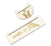 Mipcase Support Bois pour Cartes de Tarot Forme Lune et Accessoire Fait Main Présentoir pour et Rituel Stand Unique
