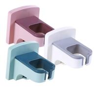 Mipcase Support Mural pour Sèche-Cheveux sans Perforation Lot de 3 Supports Plastiques Blanc Bleu Clair et Rose Pâle Rangement Mural pour Salle de Bain Organiseur Pratique et Gain de