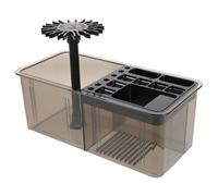 Mipcase Support Suspendu Multifonction pour Pinceaux Chinois avec Plusieurs Emplacements Bac de Nettoyage Intégré en Plastique Transparent pour Calligraphie et Rangement Artistique