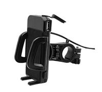 Mipcase Support Téléphone avec Chargeur USB Étanche Rotation Compatible GPS et Smartphone Fixation Guidon Antichoc Noir