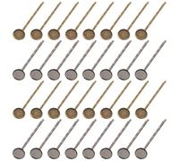 Mipcase Supports pour Barrettes à Cheveux 40 Pcs Métal Fer 12 MM Intérieur Bases Rondes Vierges Bicolores Bronze Ancien et Noir Mat Accessoires DIY pour Création Bijoux Coiffure