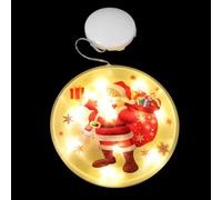 Mipcase Suspendre de Fenêtre LED de Noël, Panneau Lumineux de Présentation Rond, Plastique, Vert, à Suspendre, Ambiance Festive, pour Hôtels et Décoration de Vitrine de Noël