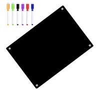 Mipcase Tableau Blanc Magnétique Petit Format A4 Noir, Effaçable à Sec, Planificateur Hebdomadaire pour Réfrigérateur 6 Marqueurs Blancs, Tableau Mémo Pratique pour Liste de Tâches