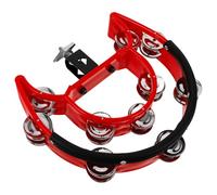 Mipcase Tambourin à Double Rangée de Cymbalettes en Métal et Abs, Adaptable pour Batterie et Percussion, avec Bordure en Caoutchouc Anti-chocs, Montage sur Charleston, Instrument