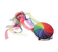 Mipcase Tambourin Main avec Rubans Colorés Instrument Percussion Portable pour Garçon Fille et Adultes Tambourin à Main Classique pour Scènes Fêtes Église et Performances
