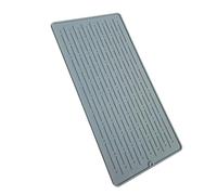 Mipcase Tapis de Séchage Silicone Antidérapant avec Bord Débordement et Isolation Thermique Tapis Égouttoir Évier Découpable pour Cuisine Gris Grand Modèle