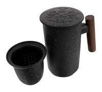 Mipcase Tasse à Thé en Céramique 300 Ml avec Filtre Amovible et Couvercle Mug Infuseur de Bureau Pratique pour Infusion de Thé en Vrac Solide et Facile à Nettoyer