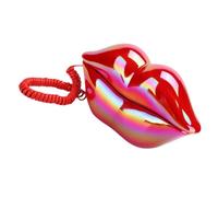 Mipcase Téléphone Fixe à Lèvres Rouges Original Décoration Créative De Maison Ornement Filaire De Lèvres Rouges Design Compact Et Léger Accessoire Décoratif Pour Bureau Et Salon