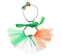Mipcase Tenue Irlandaise pour Chien Ensemble De Jupe en Et Coiffe pour Animal De Compagnie Costume De Spectacle Amusant pour Animal De Compagnie
