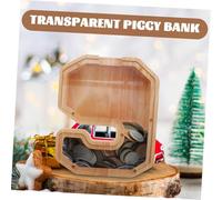 Mipcase Tirelire Bois Transparente Forme de Cochon Boîte Portable Incassable pour Économies Cadeau Garçon Fille pour Apprendre à Épargner