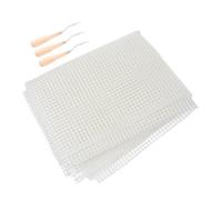 Mipcase Toile Vierge pour Crochet à Nœud Kit Aiguilles à Crocheter De Toile Plastique à Mailles Tapis Et Tapisseries