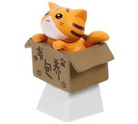 Mipcase Touches De Clavier Mécanique Pbt Décoratives Chat Accessoire pour Clavier Personnalisable Couleurs Orange Vives Profil R4 Remplacement pour Gamers