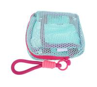 Mipcase Trousse Filet Organiseur De Câbles Paquet Rangement Multifonctionnel Bleu-Vert avec Cordon Rose pour Voyage Maison Bureau Format Compact