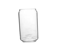 Mipcase Verre Forme de Canette Transparente Tasse et Résistante pour Boissons Froides Soda Jus Pratique et Sécurisée avec Base Plate