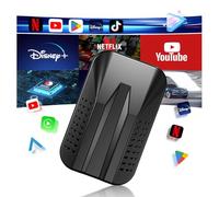 Mipeggy Adaptateur automatique sans fil Carplay et Android, mise à niveau 2025 Carplay Ai Box prend en charge Netflix/YouTube/TikTok/TF, Plug & Play, Mirror Link, installation facile, pour les