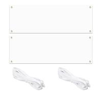 MIPIACE 2pcs 200x100cm Banderole Personnalisée,Bannières Blanche,Banniere Vierge a Peindre,Polyester Banniere avec 6m Corde à Suspendre pour Extérieur Affichage des Activités de Bricolage