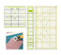 MIPIACE 3 Pièces Regle Patchwork Couture Règle Coudre Bricolage 5x30cm/15x15cm/5x30cm Règle de Couture Transparente avec Indications D'angles Échelle Règles de Matelassage Pour La Couture L'Artisanat