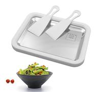 MIPIACE Machine à Glace Roulée Plaque pour Glace Roulée Avec 2 Spatules Ice Roll Plaque Acier Inoxydable Machine à Crème Glacée Instantanée pour Crème Glacée Milkshake Yaourt Glacé